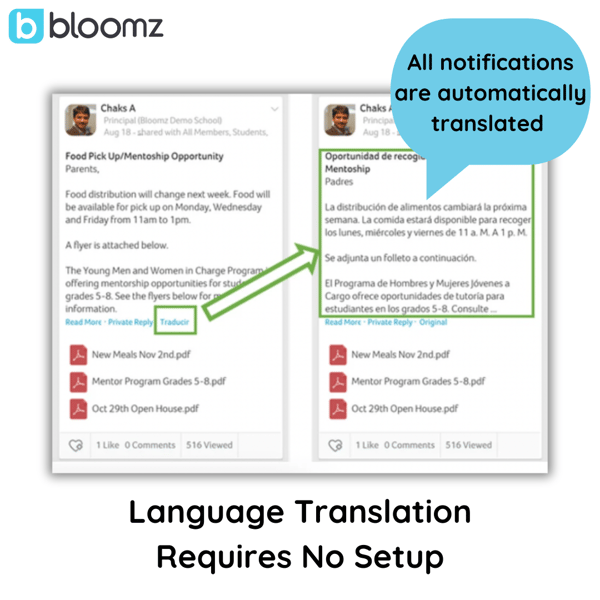 Language Translation requires no set up!